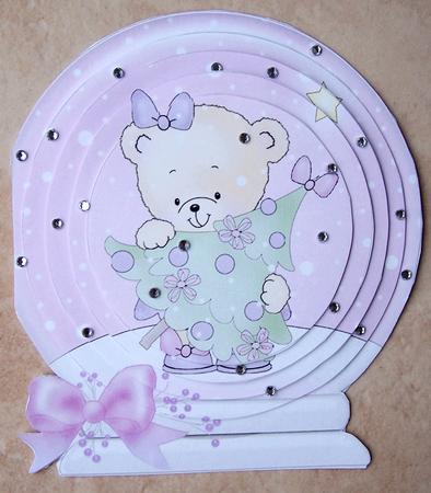 3D Xmas Rosie's Xmas Tree Snowglobe Circle Pyramage Card Kit by Kris Smart