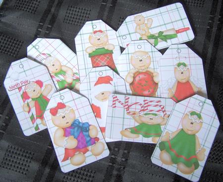 10 Ginger Breadmen Christmas Tags by Kris Smart