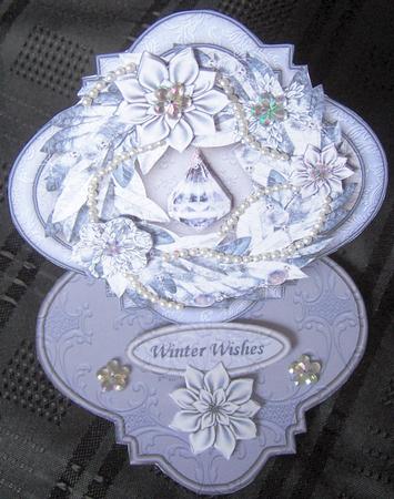 Silver Christmas Bracket Shaped Easel Card Kit by Kris Smart
