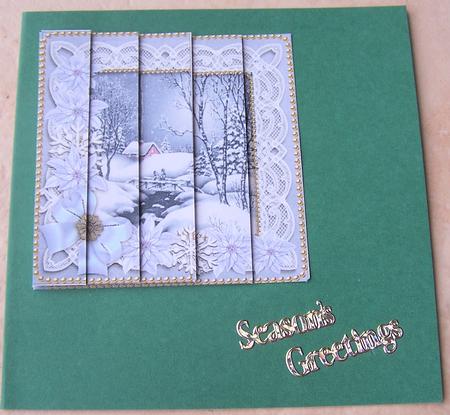 Blue Winter Walk Ice Poinsettia 5in One Side Stacker by Kris Smart