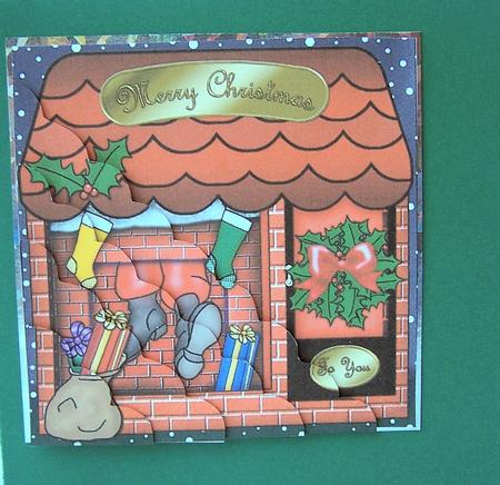 Santa Got Stuck Shop Scallop Corner Side Stacker Topper by Kris Smart