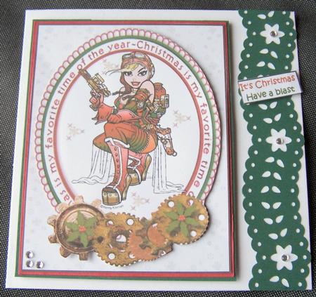 Steampunk Christmas Brianna Blaster Quick Card by Kris Smart