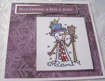 Purple Vintage Tea Snowflake1 A4 Backing Paper by Kris Smart
