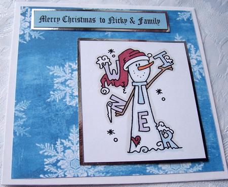 Aqua Grunge Snowflake Backing Paper by Kris Smart