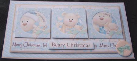 Beary Merry Christmas Dl Card Front by Kris Smart