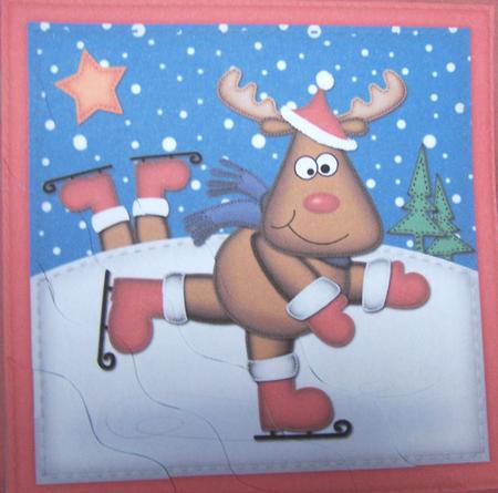 Xmas Rudolph Wavy Corner Side Stacker Topper by Kris Smart