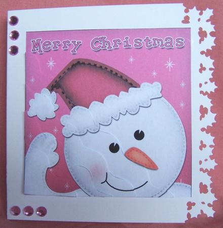 Xmas Snowman Fun Novelty Wavy Corner Side Stacker Topper by Kris Smart