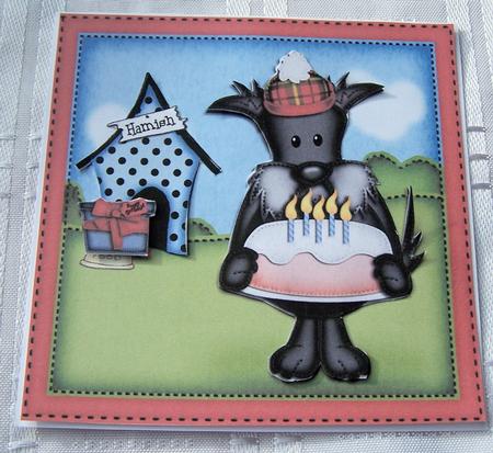 Hamish's Birthday Cake Quick Card N 3D Decoupage by Kris Smart