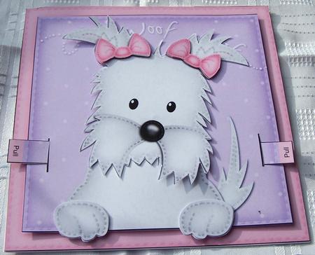 3D Jess Westie Dog Animated Large Wobble Head Card Kit by Kris Smart
