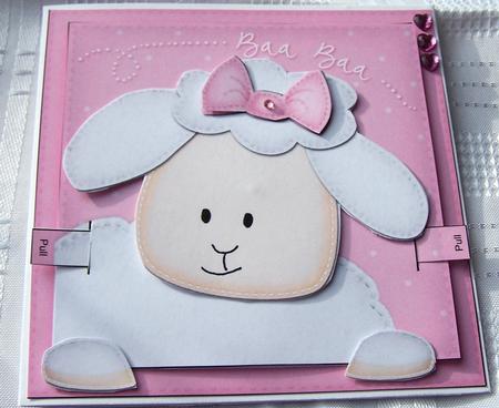 3D Little Lamb Animated Large Wobble Head Card Kit by Kris Smart