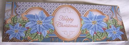 Pale Blue Poinsettia Happy Christmas Large Dl Card Kit by Kris Smart