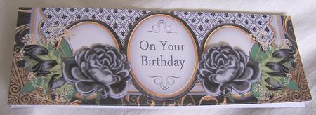 Black Rose on Your Birthday Large Dl Decoupage Card Kit by Kris Smart