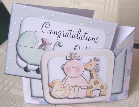 Card Criss Cross Pocket Congratulations on Your New Baby by Kris Smart