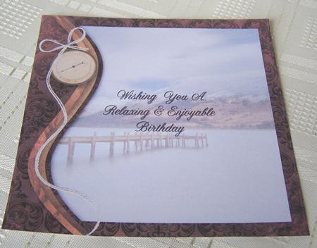 Swirl Border & Compass Scenic Insert 8x8inch Birthday by Kris Smart