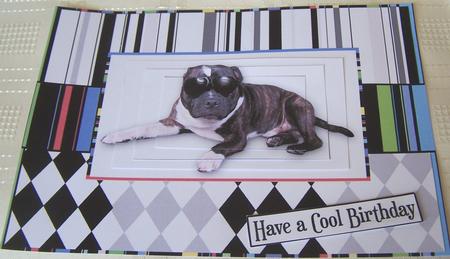 Staffie Cool & Liquorice Stripe Pyramid Topper by Kris Smart