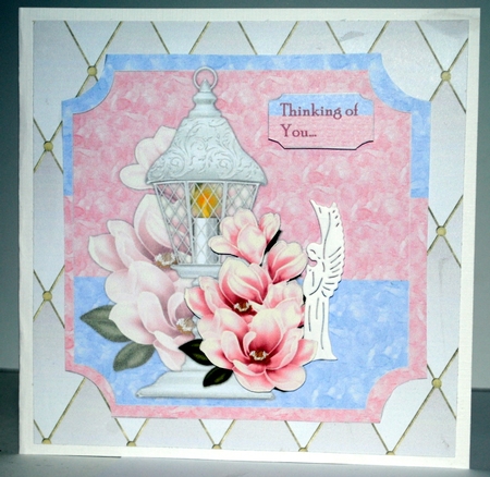 Quick Card  Pink  Magnolia & Lantern by Kristina Norbat