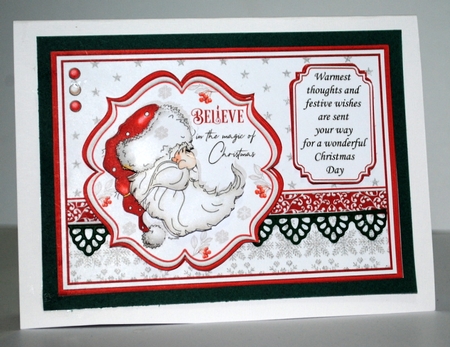 SANTA BELIEVE IN THE MAGIC A5 Christmas Decoupage & Insert Kit by Kristina Norbat