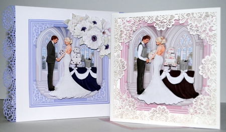 WEDDING DAY Pink or Lavender Scenes & Optional Flowers 7.5 Decoupage Bumper Kit by Kristina Norbat