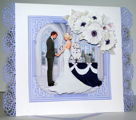 WEDDING DAY Pink or Lavender Scenes & Optional Flowers 7.5 Decoupage Bumper Kit by Kristina Norbat