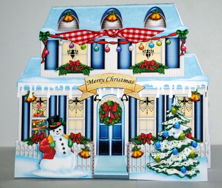 Christmas House Full Shaped Card-3 by Kristina Norbat
