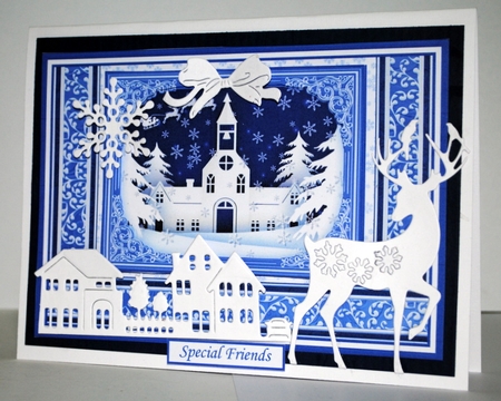 A5 WHITE CHRISTMAS CHURCH Quick Layer Card Kit by Kristina Norbat