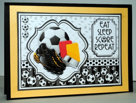 A5 FOOTBALL CARDS Choice of Decoupage or Pyramage & Inserts SOCCER Bumper Kit by Kristina Norbat