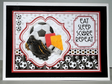 A5 FOOTBALL CARDS Choice of Decoupage or Pyramage & Inserts SOCCER Bumper Kit by Kristina Norbat