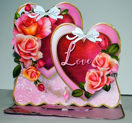 Roses for Love - Double Hearts Easel Card Mini Kit by Kristina Norbat
