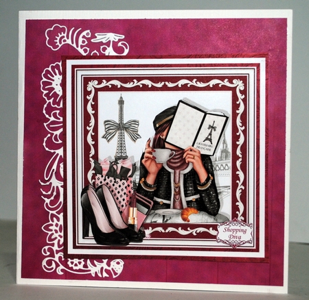 SHOPPING IN PARIS 7.5 Decoupage & Insert Card Kit by Kristina Norbat