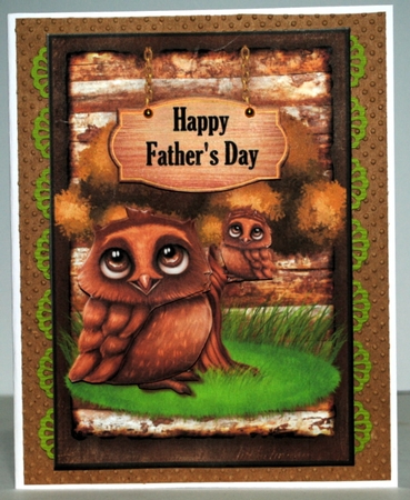 A5  Male Card Wise Owl  by Kristina Norbat