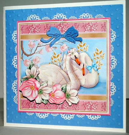 SWAN LOVE Romantic 7.5 Decoupage & Insert Card Kit by Kristina Norbat