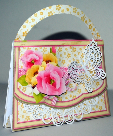 Pink and Yellow Posy - Flapover Card Mini Kit by Kristina Norbat