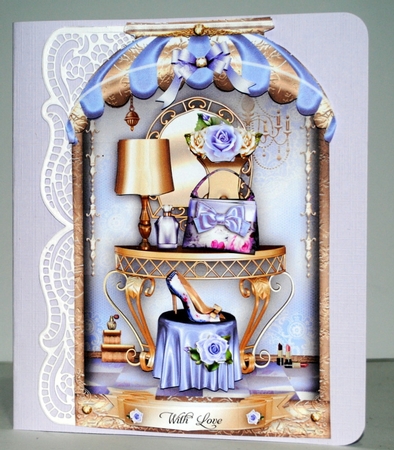 Boutique Shaped Shabby Chic Card Lilac Mini Kit by Kristina Norbat