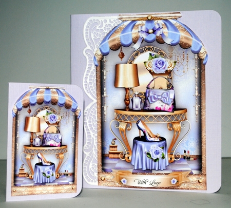 Boutique Shaped Shabby Chic Card Lilac Mini Kit by Kristina Norbat