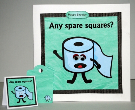 Any spare squares? - Toilet paper humorous card mini kit & decoupage by Kristina Norbat