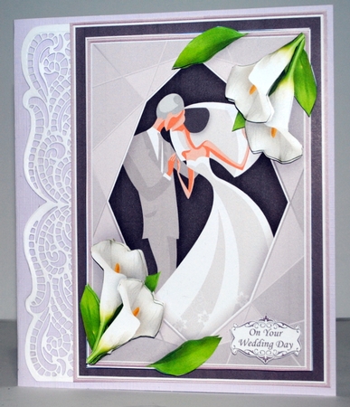 WEDDING CALLA LILIES NEUTRAL A5 Decoupage Card Kit by Kristina Norbat