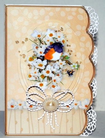 White Flowers - Scallop Edged Card Mini Kit by Kristina Norbat