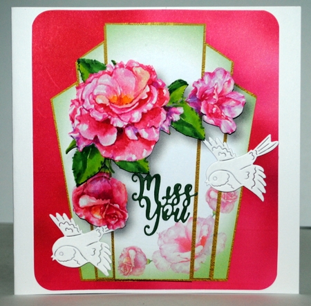 Art Deco Watercolour Stacker - Pink Roses by Kristina Norbat