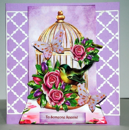 Shaped Card Topper Birdcage & Roses Mini Kit A5 by Kristina Norbat