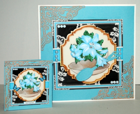 Floral Teacup2 Mini Card Kit by Kristina Norbat