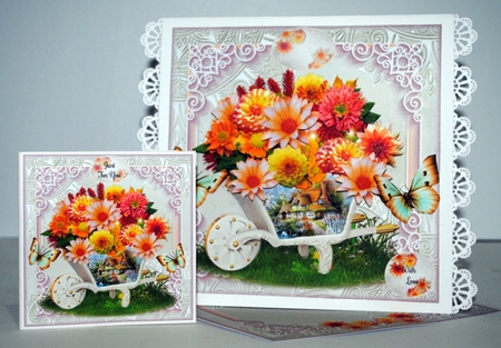Floral Scenic Wheelbarrow Mini Page Kit by Kristina Norbat