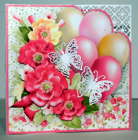 Pink Poppies - Balloons Card Mini Kit by Kristina Norbat