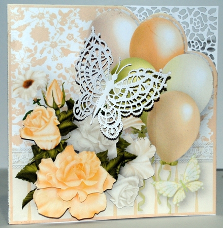 Yellow Roses - Balloons Card Mini Kit by Kristina Norbat