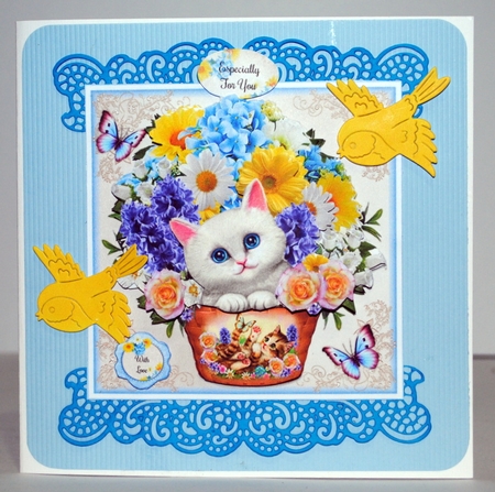 Floral Cat Basket Mini Page Kit by Kristina Norbat
