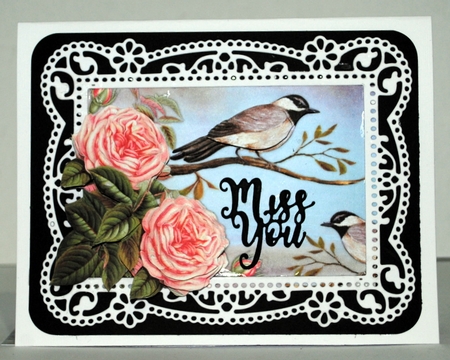 A5 Thinking of You Birds & Roses  by Kristina Norbat
