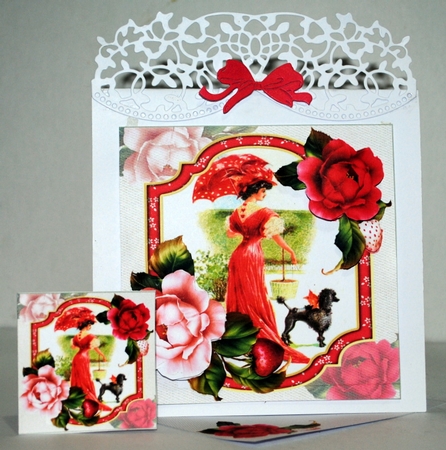 8x8 Vintage lady with roses 1 mini kit by Kristina Norbat