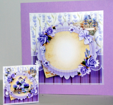 Lavender Provence Cute Scene Card Mini Kit by Kristina Norbat