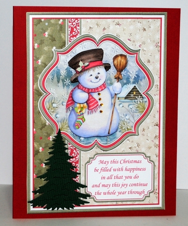 A5 Christmas SNOWMAN  Decoupage Portrait Card Kit by Kristina Norbat