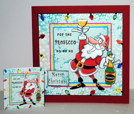 Pop The Prosecco Ho Ho Ho - Decoupage by Kristina Norbat