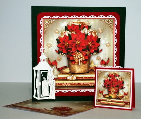 Christmas Red Festive Poinsettias Card Mini Kit by Kristina Norbat